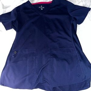 Small petite Womens  Medcouture navy scrub set